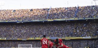 Festejo gol Independiente Boca Bombonera