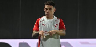 Montiel: “Vamos a dejar todo hasta el último partido para entrar a la copa” Santiago Montiel Independiente Riestra