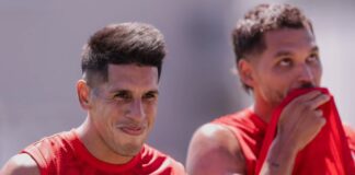 ¿Qué dijo el técnico sobre la rotación de los centrales? valdez-freire-independiente-entrenamiento