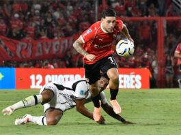 Montiel, volvió a sumar minutos tras la lesión montiel-independiente-central-cordoba-apertura-2026